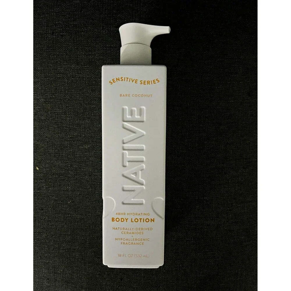 Native Sensitive Series Bare Coconut Hydrating Lotion Niacinamide+Ceramides 18oz
